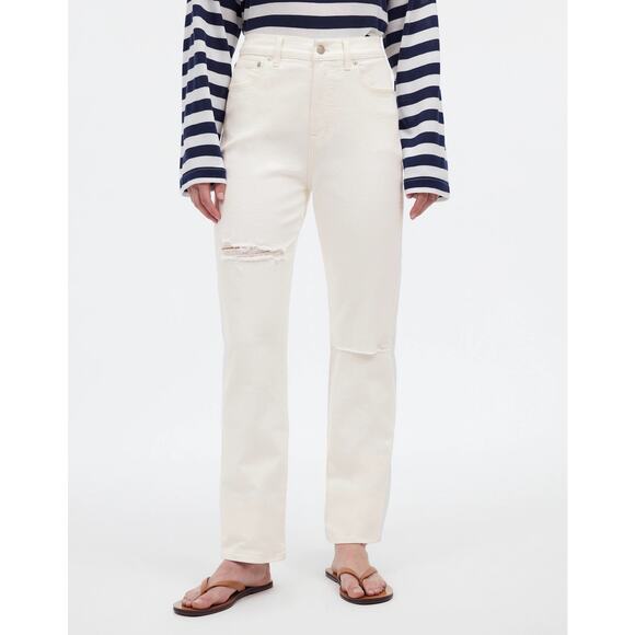 NWT Madewell The Tall '90s Straight Jean In Tile White Size 25T - Picture 3 of 9